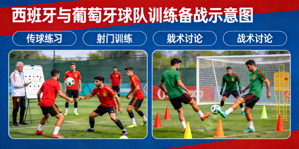 西班牙与葡萄牙球队球员训练备战示意图